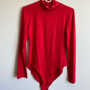 Red Long Sleeved Bodysuit, Size: L